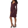 image:imageAmazon Essentials Womens Long Sleeve Classic Wrap Dress V Neck Pleated Midweight Fabric Available in Plus SizeBurgundy