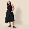 image:imageAmazon Essentials Womens RegularFit Cotton Sateen Smocked Bodice DressBlack