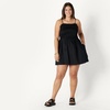 image:imageAmazon Essentials Womens RegularFit Cotton Sateen Smocked Bodice DressBlack