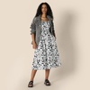 image:imageAmazon Essentials Womens RegularFit Cotton Sateen Smocked Bodice DressBlack Ivory Folk Floral