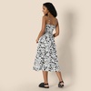 image:imageAmazon Essentials Womens RegularFit Cotton Sateen Smocked Bodice DressBlack Ivory Folk Floral