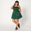 image:imageAmazon Essentials Womens RegularFit Cotton Sateen Smocked Bodice DressDark Green Green Birds