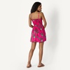 image:imageAmazon Essentials Womens RegularFit Cotton Sateen Smocked Bodice DressHot Pink Red Leafy Floral