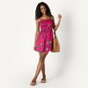 image:imageAmazon Essentials Womens RegularFit Cotton Sateen Smocked Bodice DressHot Pink Red Leafy Floral