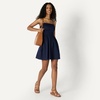 image:imageAmazon Essentials Womens RegularFit Cotton Sateen Smocked Bodice DressNavy