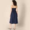 image:imageAmazon Essentials Womens RegularFit Cotton Sateen Smocked Bodice DressNavy