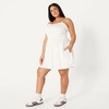 image:imageAmazon Essentials Womens RegularFit Cotton Sateen Smocked Bodice DressWhite