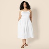 image:imageAmazon Essentials Womens RegularFit Cotton Sateen Smocked Bodice DressWhite