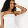 image:imageAmazon Essentials Womens RegularFit Cotton Sateen Smocked Bodice DressWhite