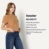 image:imageAmazon Essentials Womens RelaxedFit Faux Mohair Short Sleeve Sweater TopCamel Heather