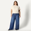 image:imageAmazon Essentials Womens RelaxedFit Faux Mohair Short Sleeve Sweater TopCream