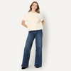 image:imageAmazon Essentials Womens RelaxedFit Faux Mohair Short Sleeve Sweater TopCream