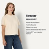 image:imageAmazon Essentials Womens RelaxedFit Faux Mohair Short Sleeve Sweater TopCream