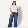image:imageAmazon Essentials Womens RelaxedFit Faux Mohair Short Sleeve Sweater TopPastel Lilac