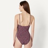 image:imageAmazon Essentials Womens Squareneck OnePiece SwimsuitBrick Red Lilac Leopard