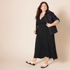 image:imageAmazon Essentials Womens V Neck Short Sleeve Waisted Maxi Dress Available in Plus SizeBlack