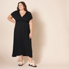 image:imageAmazon Essentials Womens V Neck Short Sleeve Waisted Maxi Dress Available in Plus SizeBlack