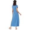 image:imageAmazon Essentials Womens V Neck Short Sleeve Waisted Maxi Dress Available in Plus SizeBlue