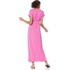 image:imageAmazon Essentials Womens V Neck Short Sleeve Waisted Maxi Dress Available in Plus SizeBright Pink
