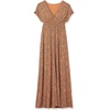 image:imageAmazon Essentials Womens V Neck Short Sleeve Waisted Maxi Dress Available in Plus SizeCaramel Animal Print