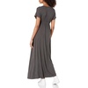 image:imageAmazon Essentials Womens V Neck Short Sleeve Waisted Maxi Dress Available in Plus SizeCharcoal Heather