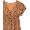 image:imageAmazon Essentials Womens V Neck Short Sleeve Waisted Maxi Dress Available in Plus SizeDark CamelBlack  Mini Ikat Animal
