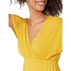 image:imageAmazon Essentials Womens V Neck Short Sleeve Waisted Maxi Dress Available in Plus SizeDark Yellow