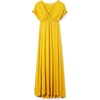 image:imageAmazon Essentials Womens V Neck Short Sleeve Waisted Maxi Dress Available in Plus SizeDark Yellow