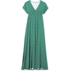 image:imageAmazon Essentials Womens V Neck Short Sleeve Waisted Maxi Dress Available in Plus SizeGreen Leaf Print
