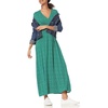 image:imageAmazon Essentials Womens V Neck Short Sleeve Waisted Maxi Dress Available in Plus SizeGreen Vine Leaf Print