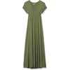 image:imageAmazon Essentials Womens V Neck Short Sleeve Waisted Maxi Dress Available in Plus SizeLight Olive