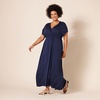 image:imageAmazon Essentials Womens V Neck Short Sleeve Waisted Maxi Dress Available in Plus SizeNavy