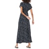 image:imageAmazon Essentials Womens V Neck Short Sleeve Waisted Maxi Dress Available in Plus SizeNavy Pink Abstract Animal