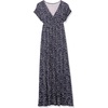 image:imageAmazon Essentials Womens V Neck Short Sleeve Waisted Maxi Dress Available in Plus SizeNavy Pink Abstract Animal