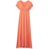 image:imageAmazon Essentials Womens V Neck Short Sleeve Waisted Maxi Dress Available in Plus SizeRust Orange