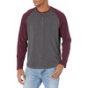image:imageAmazon Essentials Mens LongSleeve Henley ShirtCharcoal HeatherBurgundy