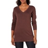image:imageAmazon Essentials Womens Lightweight VNeck Tunic Sweater Long Sleeve Ribbed Available in Plus SizeDark Chestnut Brown Heather