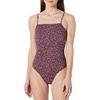 image:imageAmazon Essentials Womens Squareneck OnePiece SwimsuitBrick Red Lilac Leopard