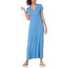 image:imageAmazon Essentials Womens V Neck Short Sleeve Waisted Maxi Dress Available in Plus SizeBlue