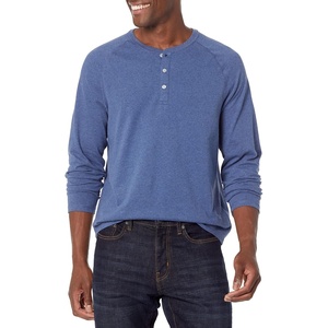 image:imageAmazon Essentials Mens LongSleeve Henley ShirtBlue Heather