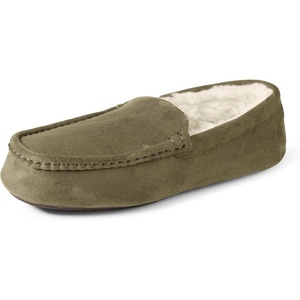 image:imageAmazon Essentials Mens Memory Foam Moccasin SlippersDark Olive Microsuede