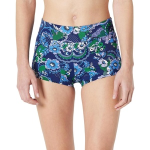 image:imageAmazon Essentials Womens Boy Short Swim Bikini Bottom with Full CoverageDeep Blue Paisley