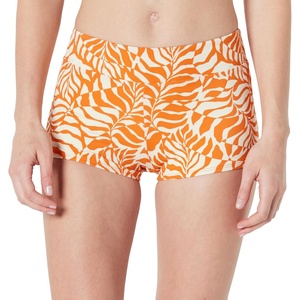 image:imageAmazon Essentials Womens Boy Short Swim Bikini Bottom with Full CoverageRust Orange Abstract Palms