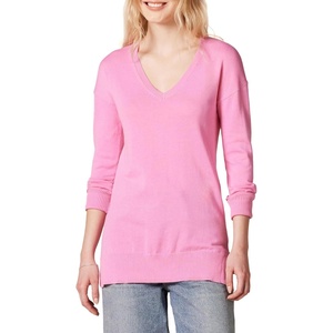 image:imageAmazon Essentials Womens Lightweight VNeck Tunic Sweater Long Sleeve Ribbed Available in Plus SizePink