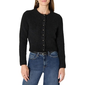 image:imageAmazon Essentials Womens RegularFit Faux Mohair ButtonDown CardiganBlack