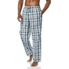 image:imageAmazon Essentials Mens Cotton Poplin StraightFit Pajama Pants with Pockets Elastic Waist DrawstringBlue Light Orange Madras Plaid