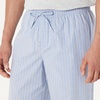 image:imageAmazon Essentials Mens Cotton Poplin StraightFit Pajama Pants with Pockets Elastic Waist DrawstringCornflower Blue Thin Stripe