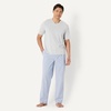 image:imageAmazon Essentials Mens Cotton Poplin StraightFit Pajama Pants with Pockets Elastic Waist DrawstringCornflower Blue Thin Stripe