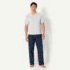 image:imageAmazon Essentials Mens Cotton Poplin StraightFit Pajama Pants with Pockets Elastic Waist DrawstringNavy Ducks