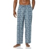 image:imageAmazon Essentials Mens Cotton Poplin StraightFit Pajama Pants with Pockets Elastic Waist DrawstringNavy White Palm Leaf